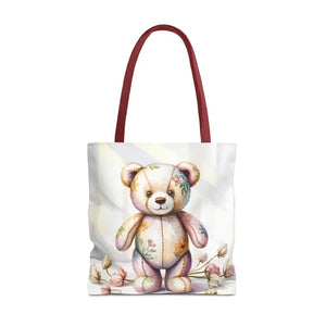 Teddy Bear Tote Bag Trendy Fashion Durable Polyester - Dipaliz - 18’’ × / Red - Shopping Totes
