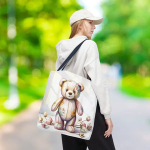 Teddy Bear Tote Bag Trendy Fashion Durable Polyester - Dipaliz - Shopping Totes