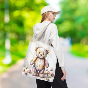 Teddy Bear Tote Bag Trendy Fashion Durable Polyester - Dipaliz - Shopping Totes