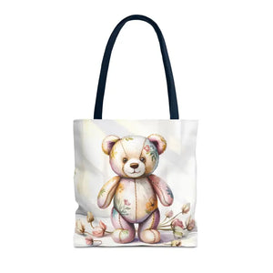 Teddy Bear Tote Bag Trendy Fashion Durable Polyester - Dipaliz - 16’’ × / Navy - Shopping Totes