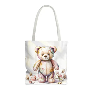 Teddy Bear Tote Bag Trendy Fashion Durable Polyester - Dipaliz - 16’’ × / White - Shopping Totes
