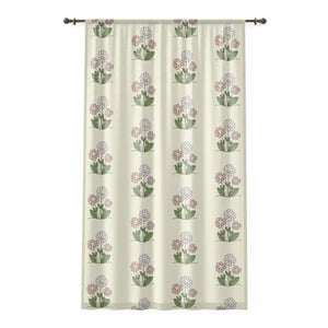 Stunning Floral Window Curtains - Home Decor Elegance - Dipaliz - Sheer / White / 50’’ × 84’’