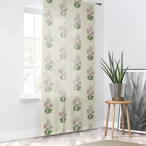 Stunning Floral Window Curtain 50x84 Polyester - Dipaliz - Curtains