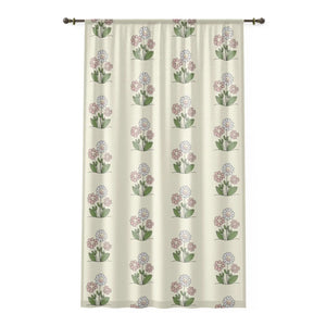 Stunning Floral Window Curtain 50x84 Polyester - Dipaliz - Curtains