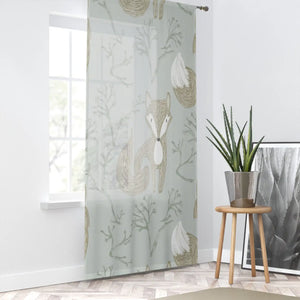Whimsical Fox Teal Window Curtain - Polyester Decor - Dipaliz - Curtains