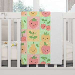 Soft Fleece Fruit Pattern Baby Blanket - Dipaliz - 30’’ × 40’’ / White - Home Decor