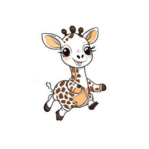 Vibrant Giraffe Vinyl Decals - Kiss Cut Safari - Dipaliz - Decorative Stickers