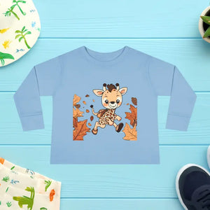 Toddler Long Sleeve Cute Giraffe Tee Soft Cotton Style Dipaliz - Light Blue / 2t - Baby & Clothing