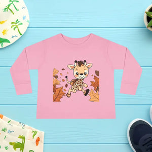 Toddler Long Sleeve Cute Giraffe Tee Soft Cotton Style Dipaliz - Pink / 2t - Baby & Clothing