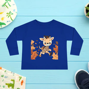 Toddler Long Sleeve Cute Giraffe Tee Soft Cotton Style Dipaliz - Royal / 2t - Baby & Clothing