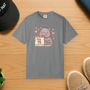 Sunny Hippo Parade Tee - Ultra Soft Celebrate World - Dipaliz - Grey / s - T-shirts