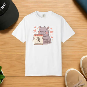 Sunny Hippo Parade Tee - Ultra Soft Celebrate World - Dipaliz - White / s - T-shirts