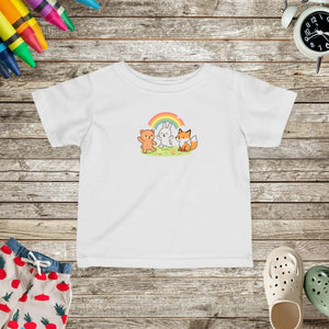 Cute Infant Fine Tee - Rainbow Animals Summer Outings - Dipaliz - Baby & Toddler Clothing