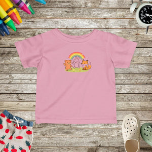 Cute Infant Fine Tee - Rainbow Animals Summer Outings - Dipaliz - Baby & Toddler Clothing