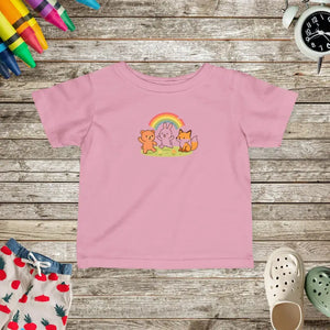 Cute Infant Fine Rainbow Animals Tee for Summer Outings - Dipaliz - Pink / 6m - Baby & Toddler Clothing
