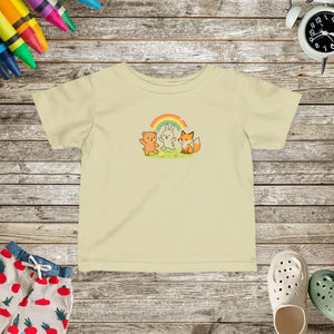 Cute Infant Fine Rainbow Animals Tee for Summer Outings - Dipaliz - Natural / 6m - Baby & Toddler Clothing