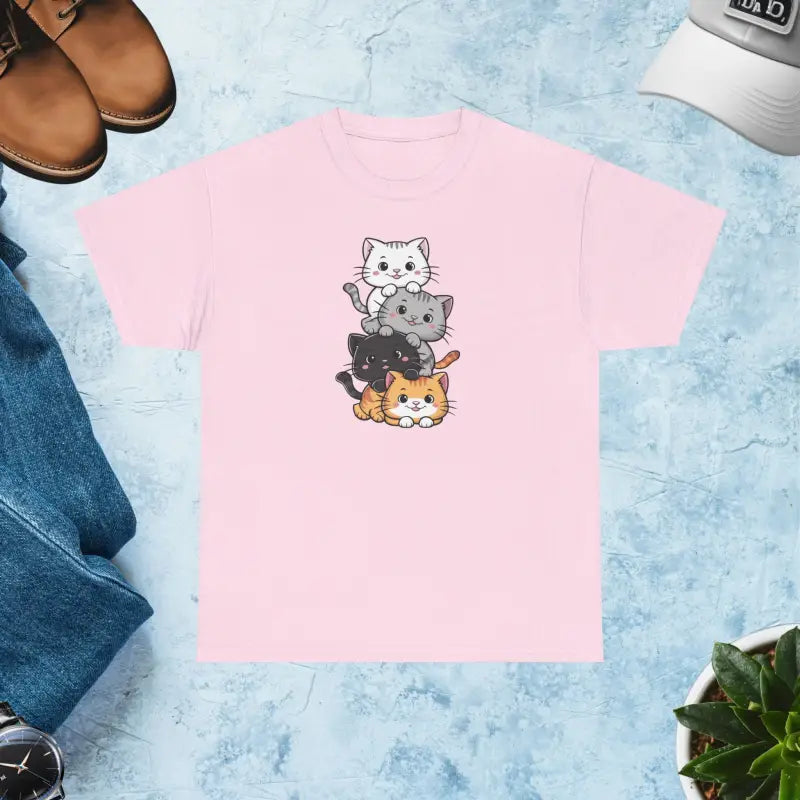 Cute Kittens Unisex Heavy Cotton Tee - Light Pink / s T-shirt