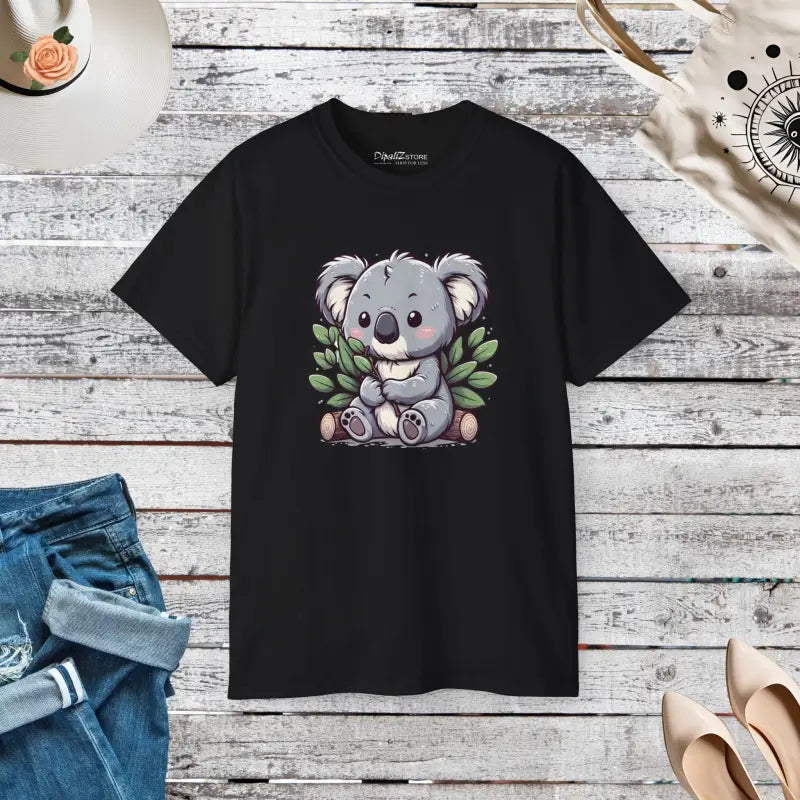 Cute Koala Bear T-shirt Unisex Ultra Cotton Tee - Black / s T-shirt