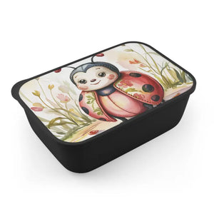 Cute Ladybug Bento Box Kids Lunch Fun Eco-friendly - Dipaliz - Black / 7.4’’ x 5.1’’ 2.3’’ - Bags