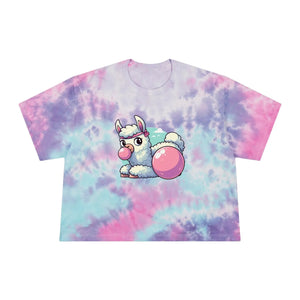 Cute Llama Tie-dye Crop Tee - Relaxed Festival Top - Dipaliz - T-shirts - Xs