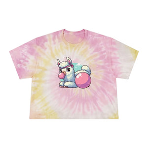Cute Llama Tie-dye Crop Tee - Relaxed Festival Top - Dipaliz - T-shirts - Xs