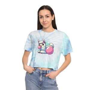 Cute Llama Tie-dye Crop Tee - Relaxed Festival Top - Dipaliz - T-shirts - Xs
