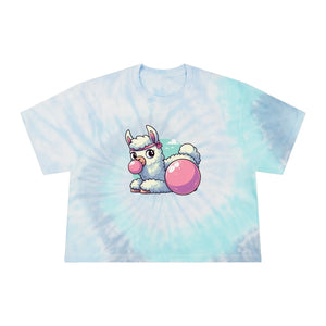 Cute Llama Tie-dye Crop Tee - Relaxed Festival Top - Dipaliz - T-shirts - Xs