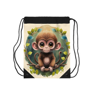 Cute Monkey Outdoor Drawstring Bag - Active Gym Style - Dipaliz - Backpacks
