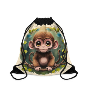 Cute Monkey Outdoor Drawstring Bag - Active Gym Style - Dipaliz - Backpacks