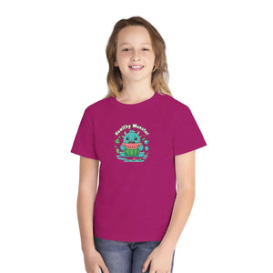 Soft Cotton Youth Tee - Monster Eats Watermelon - Dipaliz - T-shirts
