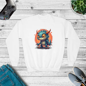 Cute Monster Youth Crewneck - Stylish Kids Sweatshirt - Dipaliz - White / Xs - Sweatshirts