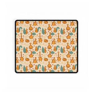 Large ginger cat pattern mouse pad by DipaliZ printed edge to edge