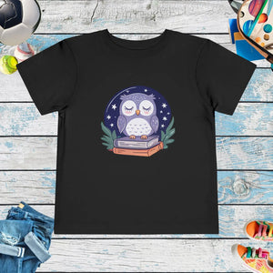Cute Owl Toddler Short Sleeve Tee - Book Lovers - Dipaliz - T-shirts - 2t