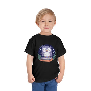 Cute Owl Toddler Short Sleeve Tee - Book Lovers - Dipaliz - T-shirts - 2t