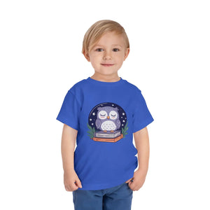 Cute Owl Toddler Short Sleeve Tee - Book Lovers - Dipaliz - T-shirts - 2t