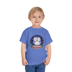 Cute Owl Toddler Short Sleeve Tee - Book Lovers - Dipaliz - T-shirts - 2t