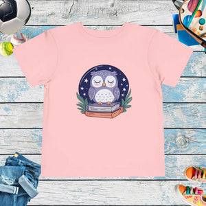 Cute Owl Toddler Short Sleeve Tee - Book Lovers - Dipaliz - T-shirts - 2t