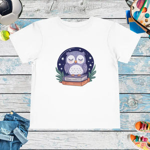 Cute Owl Toddler Short Sleeve Tee for Book Lovers - Dipaliz - White / 2t - T-shirts