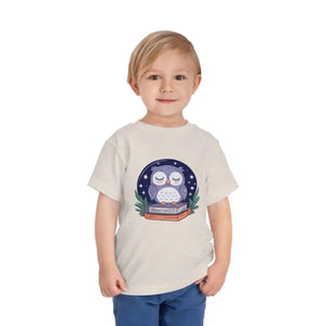 Cute Owl Toddler Short Sleeve Tee for Book Lovers - Dipaliz - T-shirts
