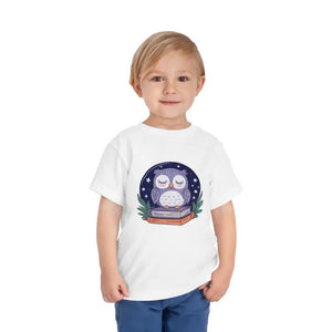 Cute Owl Toddler Short Sleeve Tee for Book Lovers - Dipaliz - T-shirts