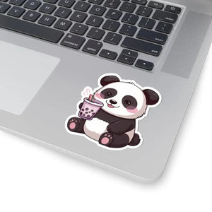 Panda Bubble Tea Sticker - Cute Colorful Fun Art - Dipaliz - 3’’ × / White - Decorative Stickers