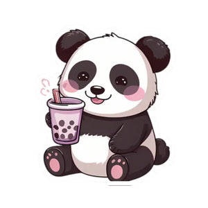 Panda Bubble Tea Sticker - Cute Colorful Fun Art - Dipaliz - 2’’ × / White - Decorative Stickers