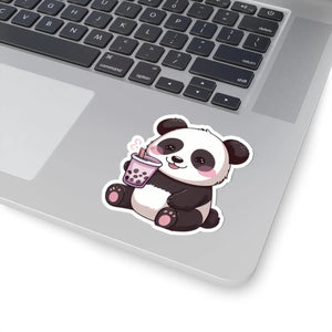 Cute Panda Bubble Tea Sticker - Fun Self Expression Art - Dipaliz - 3’’ × / White - Paper Products