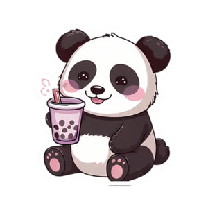 Cute Panda Bubble Tea Sticker - Vibrant Paper - Dipaliz - Decorative Stickers