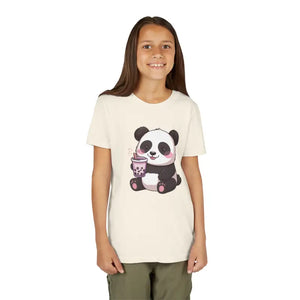 Panda Bubble Tea Youth Tee - Cute Animal Graphic Shirt - Dipaliz - T-shirts