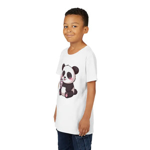 Panda Bubble Tea Youth Tee - Cute Animal Graphic Shirt - Dipaliz - T-shirts