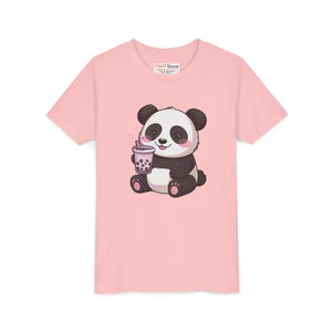 Panda Bubble Tea Youth Tee - Cute Animal Graphic Shirt - Dipaliz - T-shirts