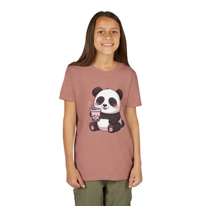 Panda Bubble Tea Youth Tee - Cute Animal Graphic Shirt - Dipaliz - T-shirts