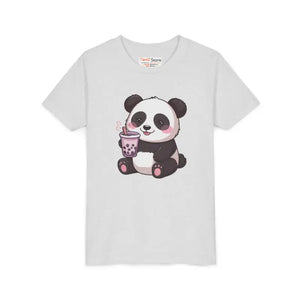Panda Bubble Tea Youth Tee - Cute Animal Graphic Shirt - Dipaliz - T-shirts