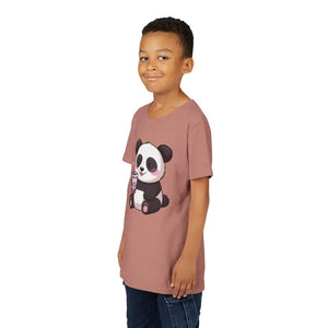 Panda Bubble Tea Youth Tee - Cute Animal Graphic Shirt - Dipaliz - T-shirts